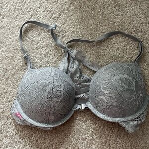 Elegant Gray Lace Bra